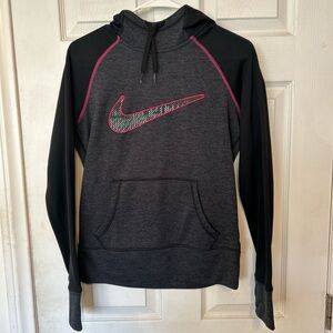 Nike Charcoal and Black Hoodie with Pink Highlights